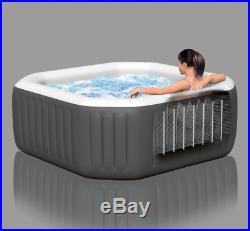 120 Bubble Jets 4-Person Octagonal Portable Inflatable Hot Tub Spa Heat Massage