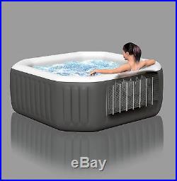 120 Bubble Jets 4 Person Octagonal Spa Hot Tub Built-in Hard Water Treatment New
