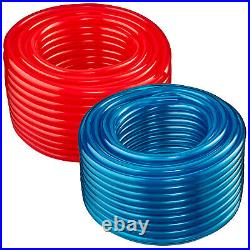 1 ID x 1.25 OD 100 ft, Translucent Red or Blue Flexible PVC Vinyl Tubing