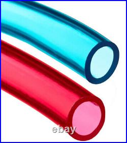 1 ID x 1.25 OD 100 ft, Translucent Red or Blue Flexible PVC Vinyl Tubing