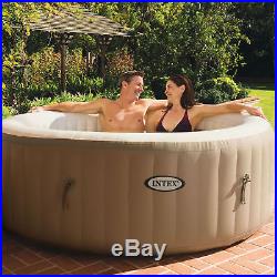28403e Intex-purespa 4-person Inflatable Bubble Jet Spa Portable Hot Tub, Tan