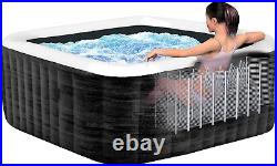 28451EP Purespa plus 6 Person Portable Inflatable Square Hot Tub Spa with 170 Bu