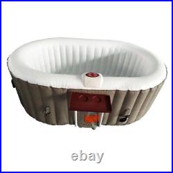 2 Person Hot Tub Inflatable Spa Jetted Portable Hottub Plug and Play Drink Tray