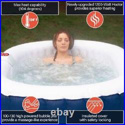 2 Person Portable Inflatable Hot Tub Spa Jetted with Drink Tray and Cover Backyard