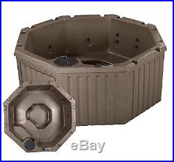 4-5 PERSON HOT TUB PATIO PORTABLE WHIRLPOOL BATH BROWN DECK SPA with COVER