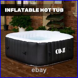 4 Person 5x5 Foot Portable Inflatable Spa Tub & Outdoor Above Ground Pool Black