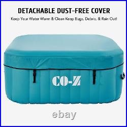 4 Person 5x5 Foot Portable Inflatable Spa Tub & Outdoor Above Ground Pool Teal
