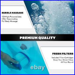4 Person 5x5ft Blow Up Hot Tub Outdoor Bathtub and Pool with Massage Jets Teal