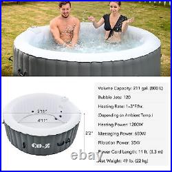 4 Person 6ft Inflatable Hot Tub Pool with Massage Jets Outdoor Spa Bath Tub