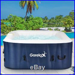 4-Person Automatic Inflatable Hot Tub Heated Bubble Portable Outdoor Spa Massage