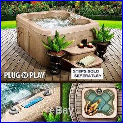 4-Person Heated Garden Massage Outdoor Patio Deck 12-Jets Hot Tub Spa Jacuzzi