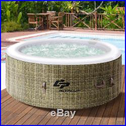 4 Person Hot Tub Outdoor Jets Portable Heated Bubble Massage Spa New