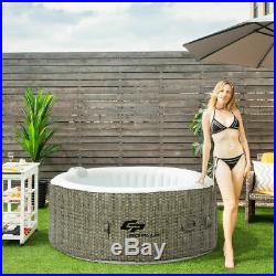 4 Person Inflatable Hot Tub Outdoor Jets Portable Heated Bubble Spa Home Massage