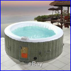 4 Person Inflatable Hot Tub Outdoor Jets Portable Heated Bubble Spa Home Massage