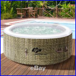 4 Person Inflatable Hot Tub Outdoor Jets Portable Heated Bubble Spa Massage