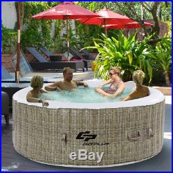 4 Person Inflatable Hot Tub Outdoor Jets Portable Heated Bubble Spa Massage New
