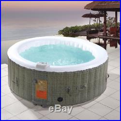 4 Person Inflatable Hot Tub Outdoor Jets Portable Heated Bubble Spa Massage New