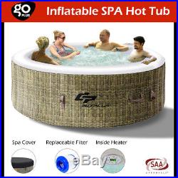 4 Person Inflatable Hot Tub Outdoor Portable Pool Spa Bath Heat Bubble MassageCF