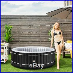 4-Person Inflatable Hot Tub Portable Outdoor Bubble Leisure Massage Spa Black