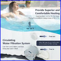 4 Person Inflatable Hot Tub Spa with 108 Massage Bubble Jets