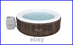 4 Person Inflatable Hot Tub Spa with Cover, Dispenser, Repair Patch, Brown Color