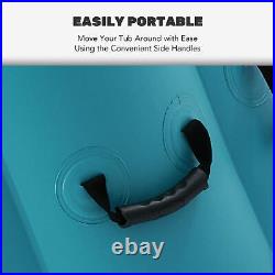 4 Person Inflatable Hot Tub w 120 Massage Jets Air Pump 5'x5' Outdoor Pool Teal