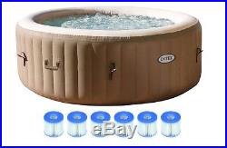 4-Person Inflatable Portable Hot Tub Spa Water Massage + Six Filter + Cover Lid