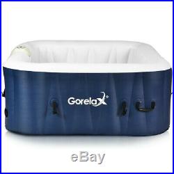 4-Person Inflatable Portable Outdoor Hot Tub Bubble Massage Spa Leisure Relaxing
