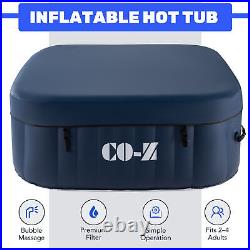 4 Person Inflatable Spa Tub with Heater 120 Massaging Jets for Patio Backyard