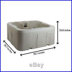 4-Person Jacuzzi Bubble Hot Tub Massage Spa withMatching Spa Step Thermal Cover