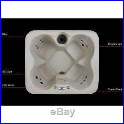 4-Person Jacuzzi Bubble Hot Tub Massage Spa withMatching Spa Step Thermal Cover