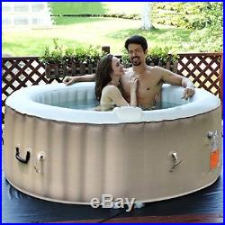 4 Person Portable Inflatable Hot Tub for Outdoor Jets Massage Spa with Cover + Kit