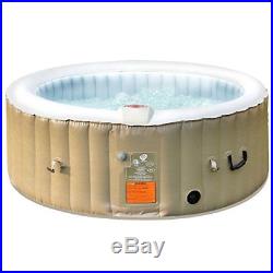 4 Person Portable Inflatable Hot Tub for Outdoor Jets Massage Spa with Cover + Kit
