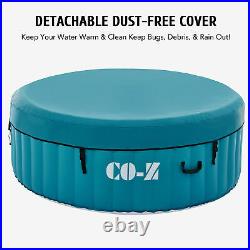 4 Person Portable Inflatable Spa Tub & Outdoor Above Ground Pool 6 ft Dia Teal