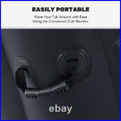 4 Person Portable Spa Tub with Air Pump Cover Heater Outdoor Mini Pool Black