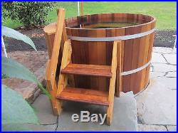 4 Person Wood Hot Tub Electric Heater with jets