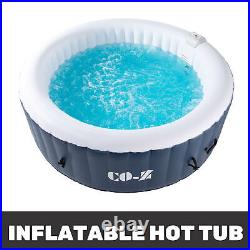 4 to 6 Person Inflatable Spa Hot Tub w Heater & 130 Massaging Jet & Pump & Cover