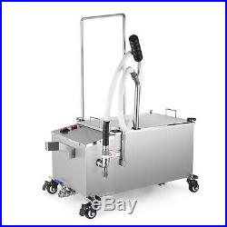 58L Fryer Oil Filter Machine 116lb Oil Capacity 15.3 gal with Stainless Steel Lid