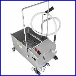 58L Oil Capacity Oil Filtration System Fryer Filter With Stainless Steel Lid
