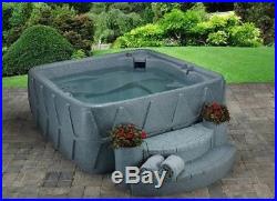 5 PERSON HOT TUB w LOUNGER 14 JETS WATERFALL GREYSTONE COLOR NEW