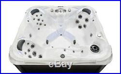 5 Person Outdoor Whirlpool Lounger Spa Hot Tub w Cover, LED Lights-31 Jets