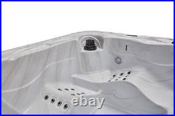 5 Person Outdoor Whirlpool Lounger Spa Hot Tub with 52 Therapy Jets LED Lights