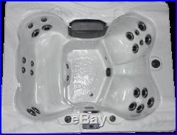 5 Person Outdoor Whirlpool Spa Hot Tub with 23 Jets Waterfall and LED Perimeter