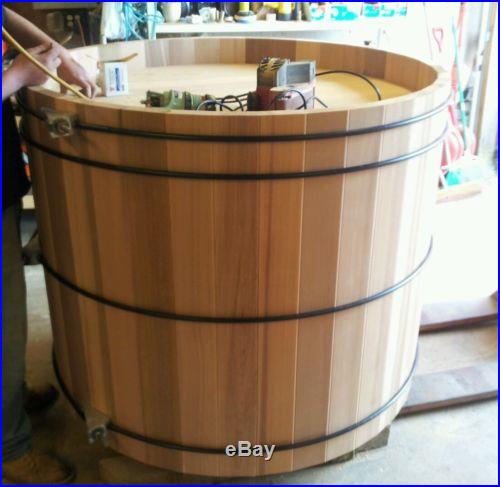 5 foot round RED CEDAR HOT TUB NEW complete tub package CHEMICAL FREE NIB