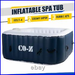 5'x5' Inflatable Hot Tub Portable Jacuzzi w 120 Jets and Air Pump Ideal for Four