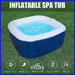 5'x5' Inflatable Spa Tub Portable Jacuzzi with 120 Jets & Air Pump Ideal for 4