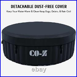 6 Foot Round Inflatable Hot Tub Indoor Outdoor Spa Tub for Patio Backyard Black