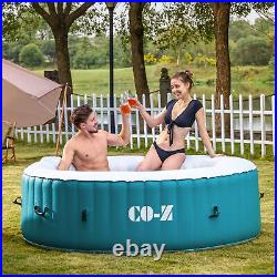6 Person 7ft Blow Up Hot Tub Outdoor Bathtub and Pool with Massage Jets Teal