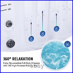 6 Person 7ft Blow Up Hot Tub w 130 Jets for Sauna Pool Bath Adults Children Gray