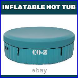 6 Person 7ft Inflatable Hot Tub Pool with Massage Jets and All Accessories Teal
